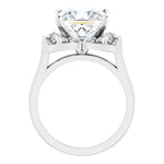 14K White Floral Halo-Style Engagement Ring Mounting