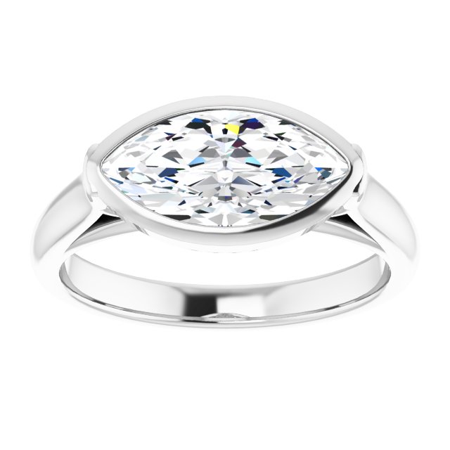 14K White Engagement Ring Mounting