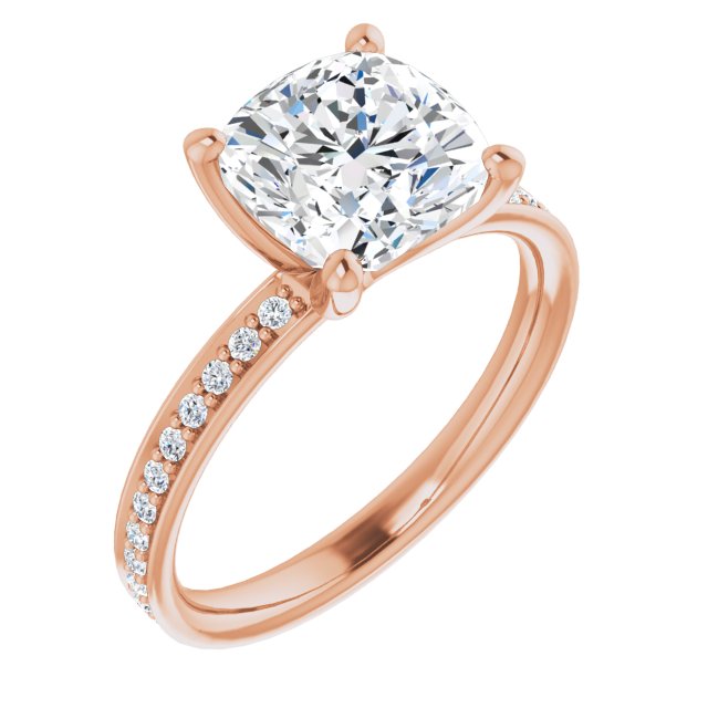 18K Rose Engagement Ring Mounting - The Diamond Club