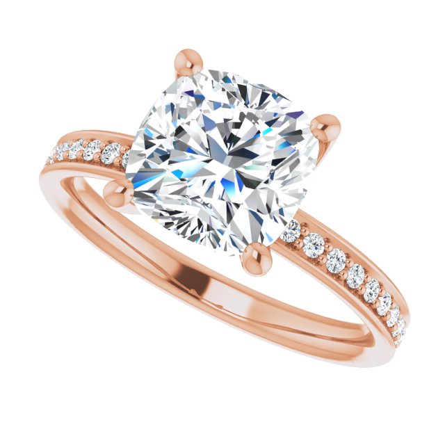 18K Rose Engagement Ring Mounting - The Diamond Club