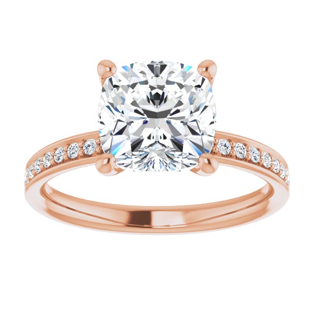 18K Rose Engagement Ring Mounting - The Diamond Club