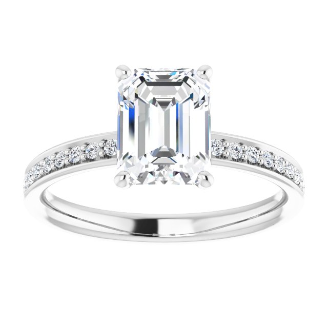 14K White Engagement Ring Mounting - The Diamond Club