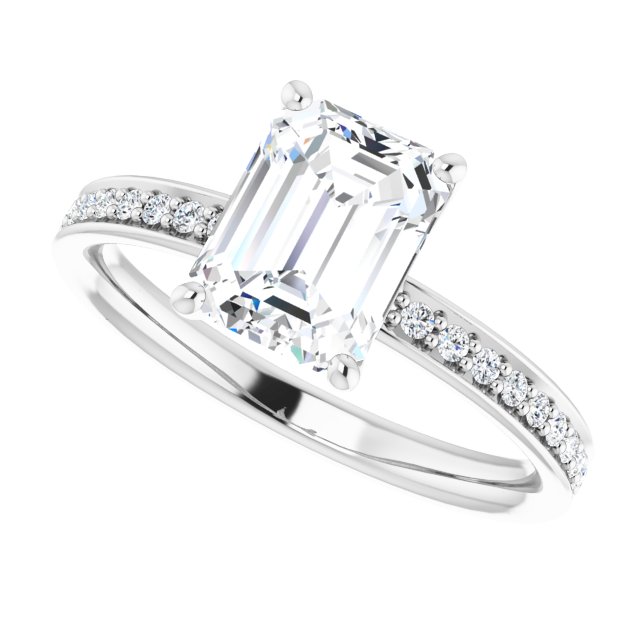14K White Engagement Ring Mounting - The Diamond Club