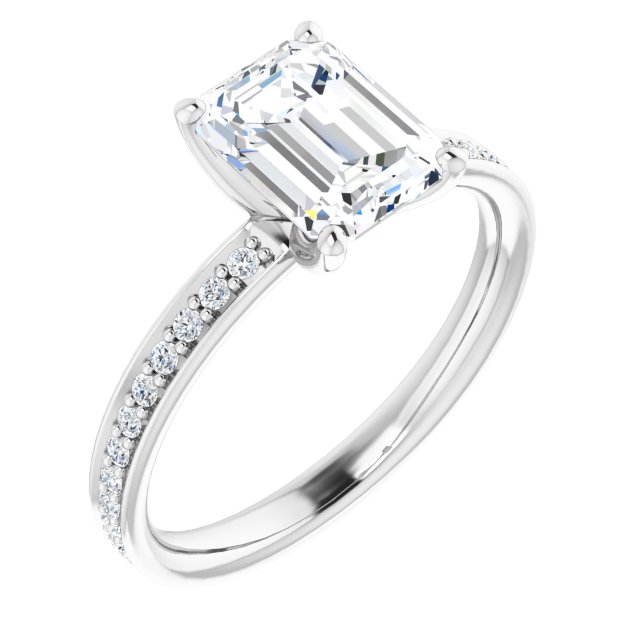 14K White Engagement Ring Mounting - The Diamond Club