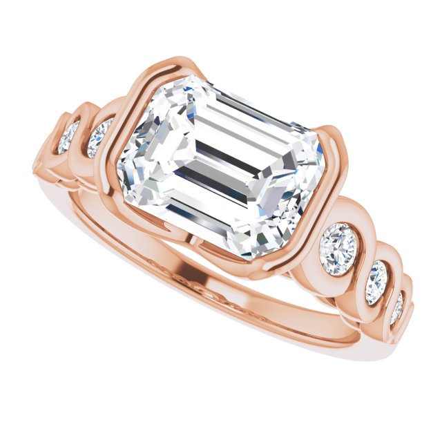 14K Rose Engagement Ring Mounting