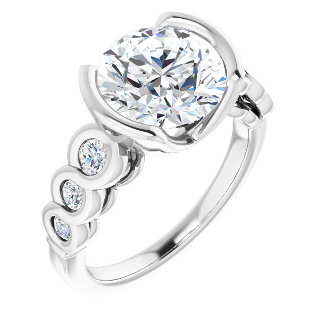 18K White Engagement Ring Mounting