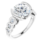 18K White Engagement Ring Mounting