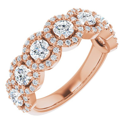 14K Rose 3.5 Round Anniversary Band Mounting - The Diamond Club