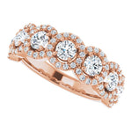 14K Rose 3.5 Round Anniversary Band Mounting - The Diamond Club