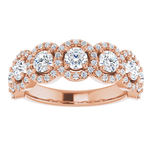 14K Rose 3.5 Round Anniversary Band Mounting - The Diamond Club