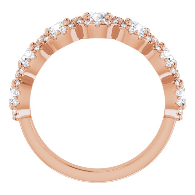 14K Rose 3.5 Round Anniversary Band Mounting - The Diamond Club