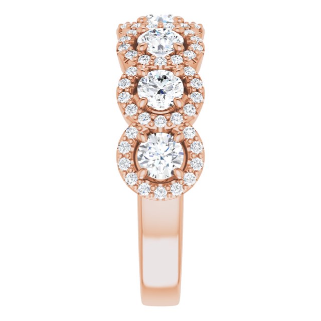 14K Rose 3.5 Round Anniversary Band Mounting - The Diamond Club