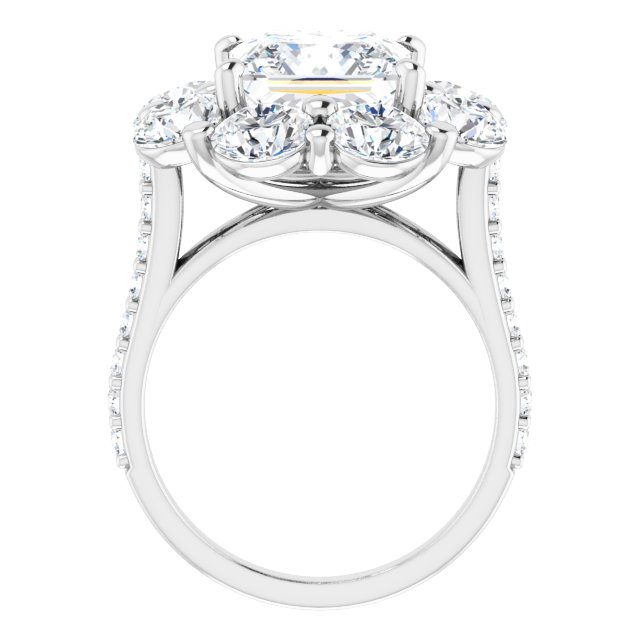 Platinum Halo-Style Engagement Ring Mounting