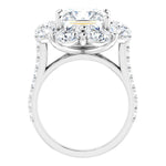 Platinum Halo-Style Engagement Ring Mounting