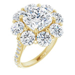 14K Yellow Halo-Style Engagement Ring Mounting