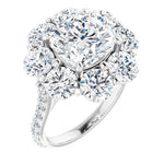 Platinum Halo-Style Engagement Ring Mounting