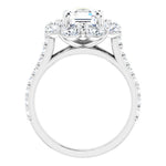 14K White Halo-Style Engagement Ring Mounting