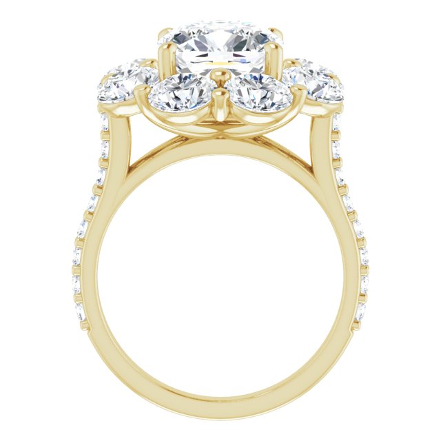 14K Yellow Halo-Style Engagement Ring Mounting