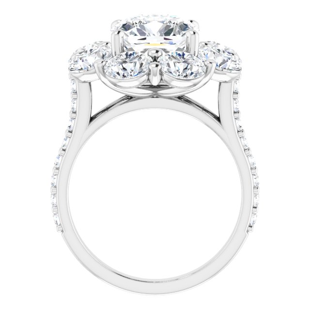 Platinum Halo-Style Engagement Ring Mounting