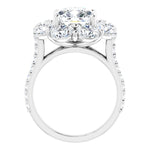 Platinum Halo-Style Engagement Ring Mounting