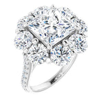 Platinum Halo-Style Engagement Ring Mounting