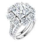Platinum Halo-Style Engagement Ring Mounting