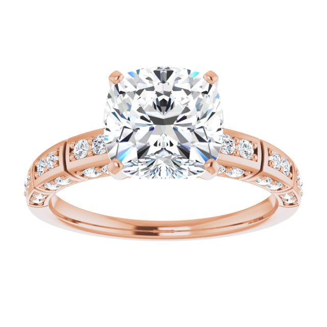 18K Rose Engagement Ring Mounting