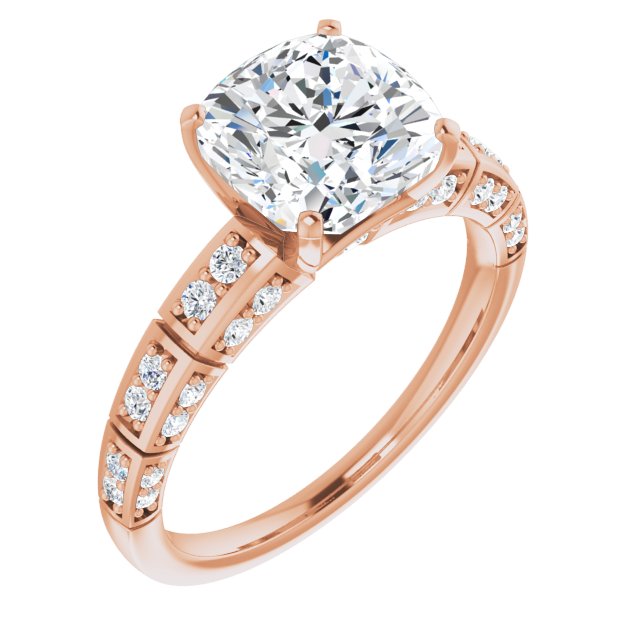 18K Rose Engagement Ring Mounting