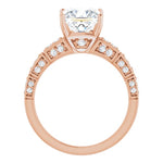 14K Rose Engagement Ring Mounting