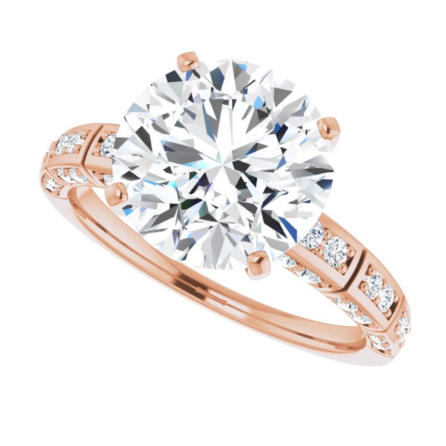 14K Rose Engagement Ring Mounting