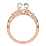 18K Rose Engagement Ring Mounting