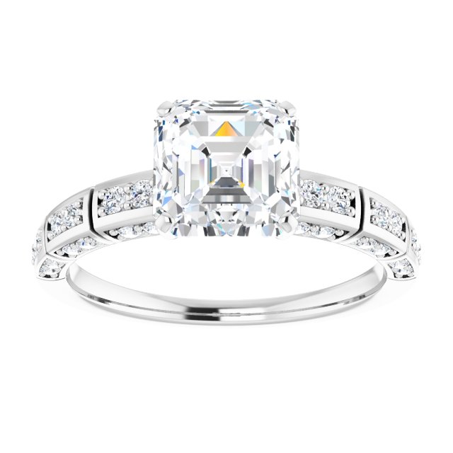 18K White Engagement Ring Mounting