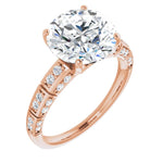 14K Rose Engagement Ring Mounting