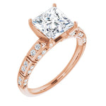 14K Rose Engagement Ring Mounting