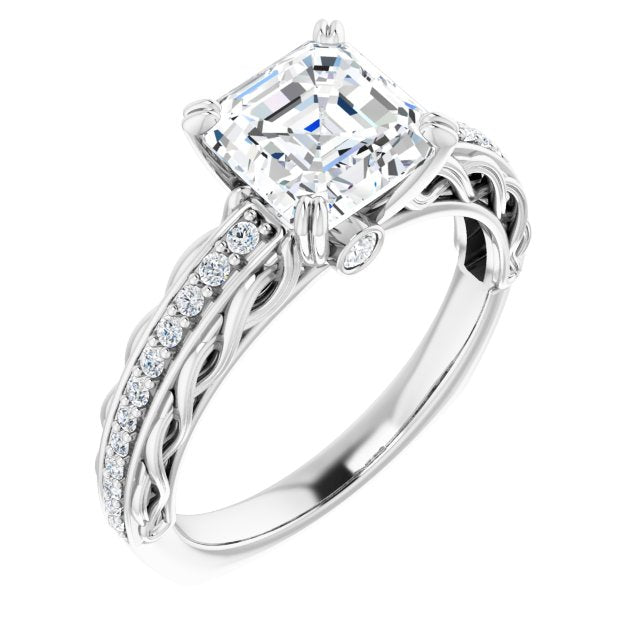 18K White Engagement Ring Mounting