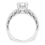 18K White Engagement Ring Mounting