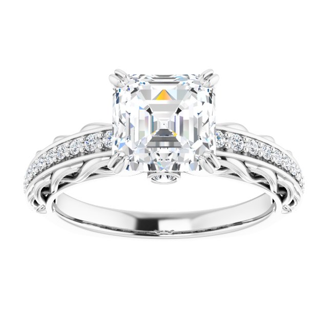 18K White Engagement Ring Mounting