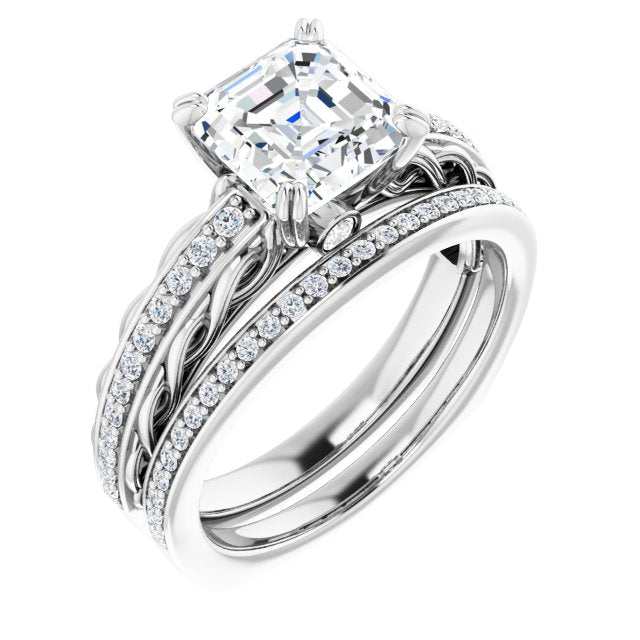 18K White Engagement Ring Mounting