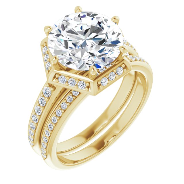 18K Yellow Engagement Ring Mounting