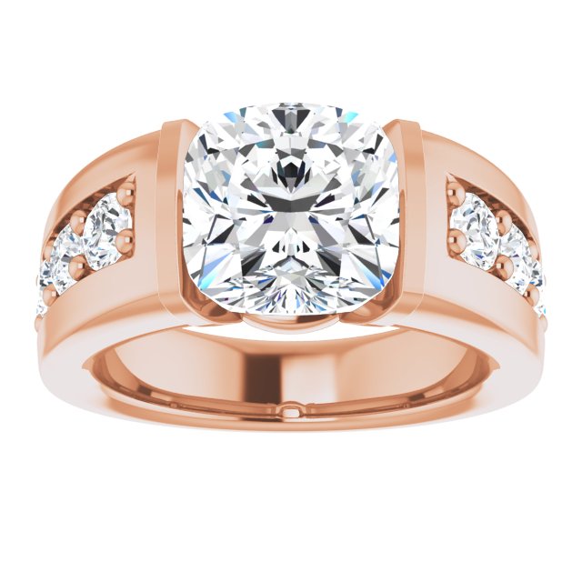 14K Rose Engagement Ring Mounting