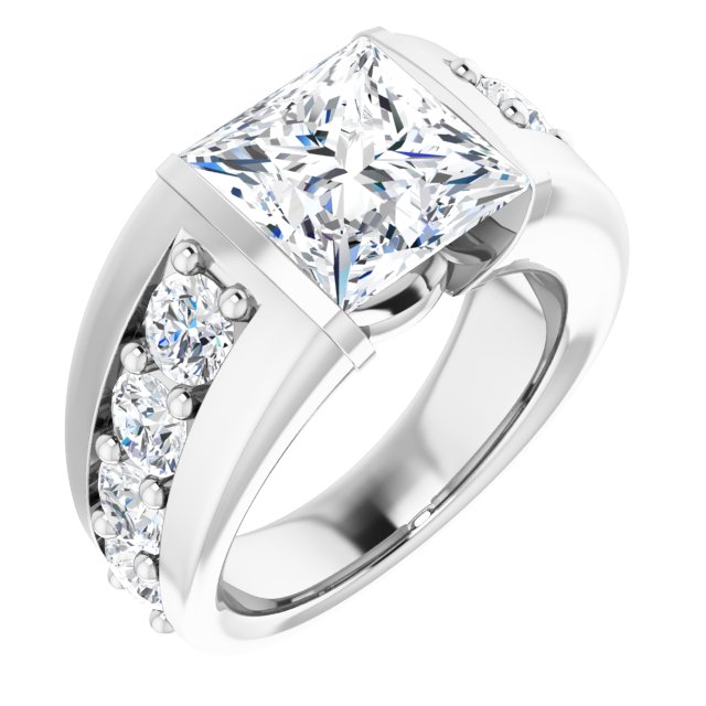 18K White Engagement Ring Mounting