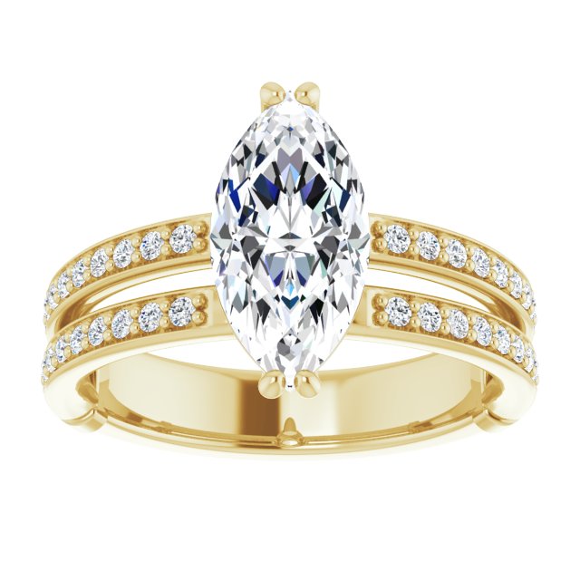 14K Yellow Engagement Ring Mounting - The Diamond Club