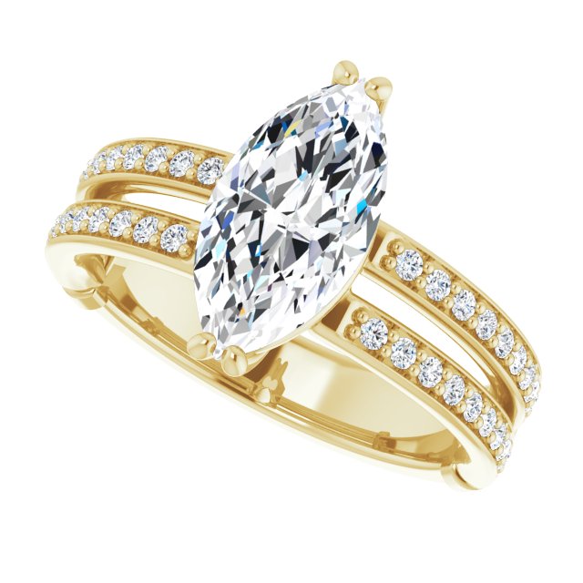 14K Yellow Engagement Ring Mounting - The Diamond Club