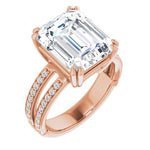 14K Rose Engagement Ring Mounting - The Diamond Club