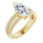 14K Yellow Engagement Ring Mounting - The Diamond Club