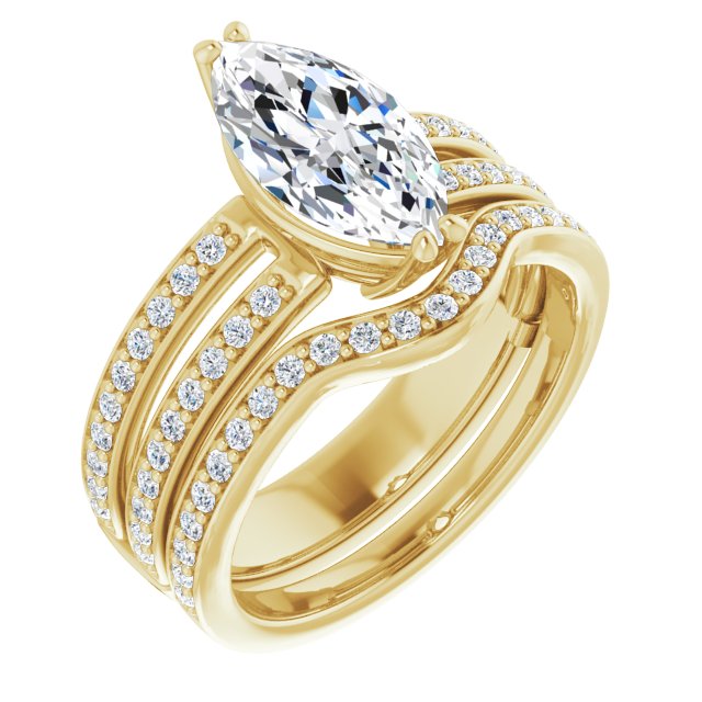 14K Yellow Engagement Ring Mounting - The Diamond Club