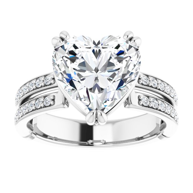 18K White Engagement Ring Mounting - The Diamond Club