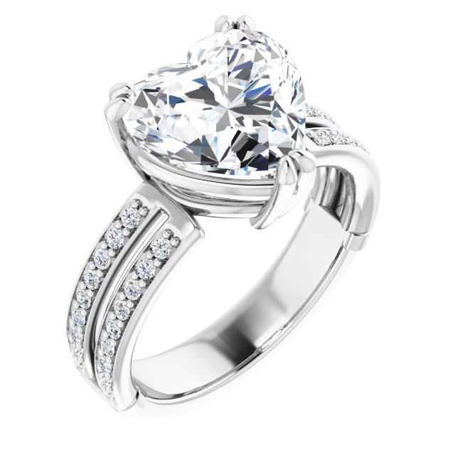 18K White Engagement Ring Mounting - The Diamond Club