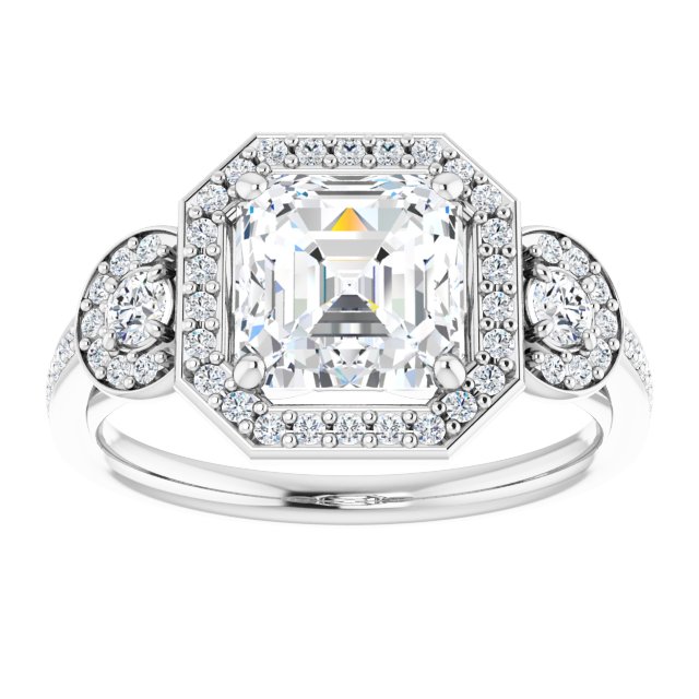 18K White Engagement Ring Mounting