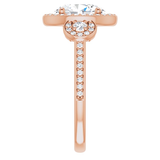 14K Rose Engagement Ring Mounting